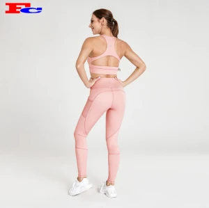 Vente en gros de vêtements de yoga funky rose clair