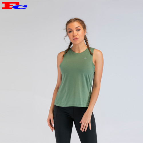 Grass Green Hollow Back Gym Tank Tops Wholesale
