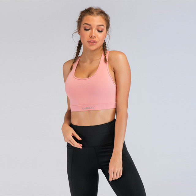 Lycra High Support Crop Mesh Back Sport-BHs in loser Schüttung