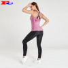 Seamless Pink Tank Top And Black Leggings Yoga Clothing Wholesale