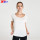 Weiße T-förmige hohle Rückseite billige Trainingshemden für Frauen