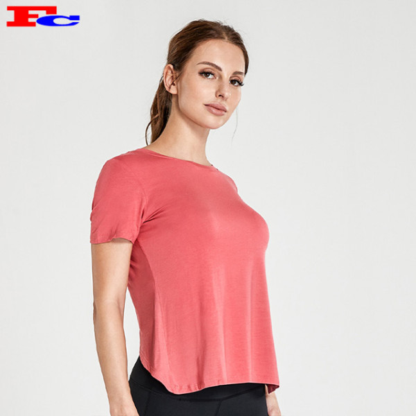 Grapefruit Red Cross Back Womens Dri Fit Shirts Factory Manufacturer