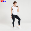 Wholesale Yoga Wear With White Loose T-shirt And Black Leggings