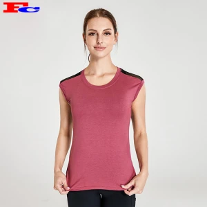 T-shirt rouge brique avec des leggings noirs Fabricants de vêtements de sport