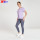 T-shirt croisé arrière violet clair et leggings gris foncé fabricants de vêtements d'entraînement