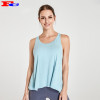 Sky Blue Loose Back Hollow Athletic Tank Tops Wholesale