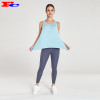 Sky Blue Loose Back Hollow Athletic Tank Tops Wholesale