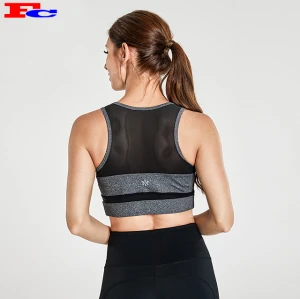 Mesh gris et noir cousant des soutiens-gorge de sport en gros en vrac