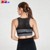 Grey And Black Mesh Stitching Wholesale Sports Bras In Bulk