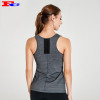 Gray And Black Stitching Polyester Spandex Stringer Tank Tops Wholesale