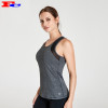 Gray And Black Stitching Polyester Spandex Stringer Tank Tops Wholesale