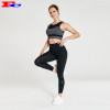 Wholesale Fitness Clothing With Gray Top And Black Leggings