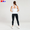 Simple White Tank Top And Black Leggings Gym Apparel Wholesale