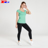 Mint Green T-Shirt And Black Leggings Yoga Wholesale Clothing