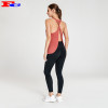 Brick Red Open Cross Back Top And Black Leggings Fitness Clothing Manufacturers