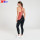 Brick Red Open Cross Back Top et leggings noirs fabricants de vêtements de fitness