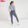 Vente en gros Vêtements de sport Soutien-gorge de sport sans bretelles bleu et leggings bleu-gris