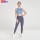 Großhandel Gym Kleidung blau trägerlosen Sport-BH und blau-graue Leggings