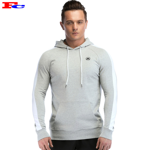 Light Gray Slim Fit Gym Hoodies Cheap