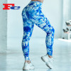 Tie-Dye Gorgeous Blue And White Flowers Leggings For Women Wholesale