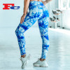 Tie-Dye Gorgeous Blue And White Flowers Leggings For Women Wholesale