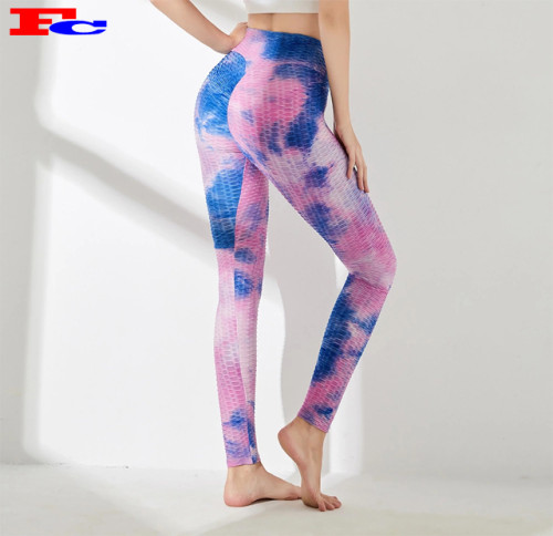 Nouveau style élégant Leggings souples opaques Tie Dye Pantalons de yoga pour femmes en gros