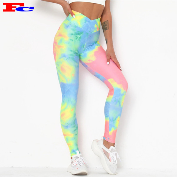 Customizable Yoga Pants Hot Sale Printing Slim Leggings Tie Dye Yoga Pants