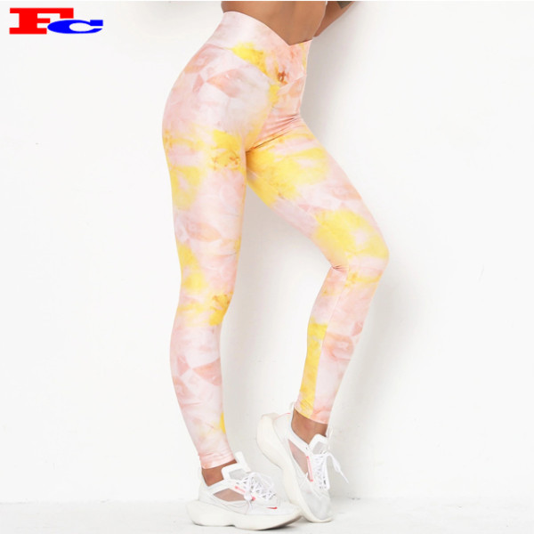 Custom Workout Pants Hot Sale Tie-Dye High Waist Leggings