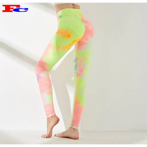 Women's High Waist Tie Dye Coloured Fitness Leggings Manufacturer