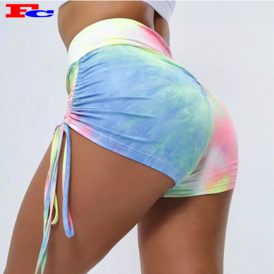 OEM Ladies Shorts Tie Dye For Womens Custom Women Yogawear