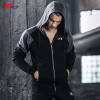Grey And Black Cleverly Stitched Zip Up Hoodies Spotswear China
