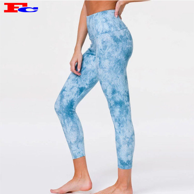 Fitness Clothing Private Label  High Waist Tie Dye 2 Piece Ladies Fitness Clothes
