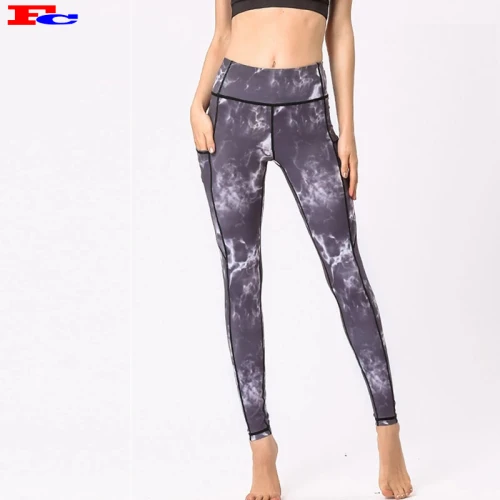 Trendy neueste benutzerdefinierte Design Yoga Hosen Tie Dye für Frauen gedruckt
