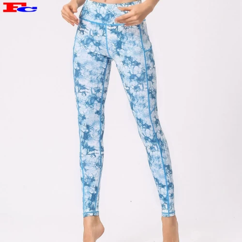 Trendy neueste benutzerdefinierte Design Yoga Hosen Tie Dye für Frauen gedruckt