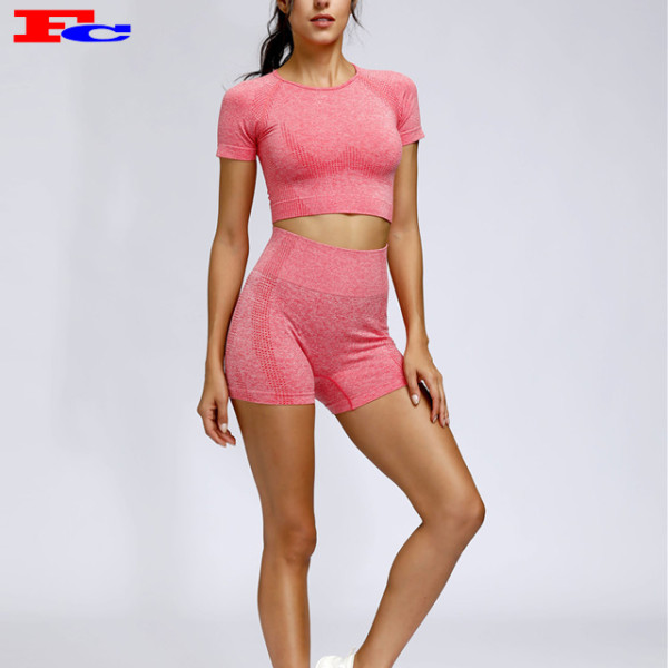 Sexy Womens  Seamless Activewear Shorts Sets Private Label Clothing Manufacturers