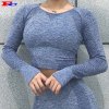 Custom Workout Clothes Women Seamless Sports Cropped Top And Yoga Leggings
