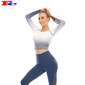 Vente chaude Gradient Fitness Seamless manches longues Acheter des pulls molletonnés en vrac
