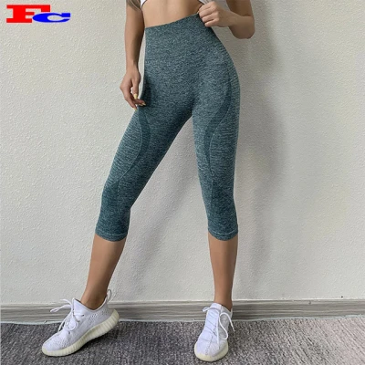 Private Label Fitness Leggings Frauen 3/4 Länge nahtlose Capri Yoga Hosen Lieferant