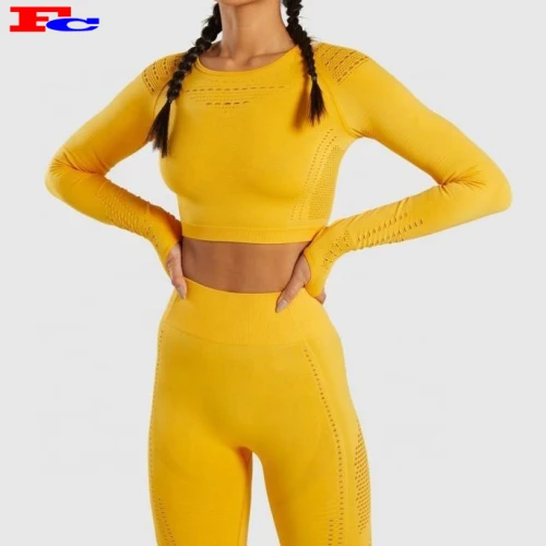Fengcai Femmes Respirant Sans Couture Crop Tank Top Réservoirs D'entraînement En Gros