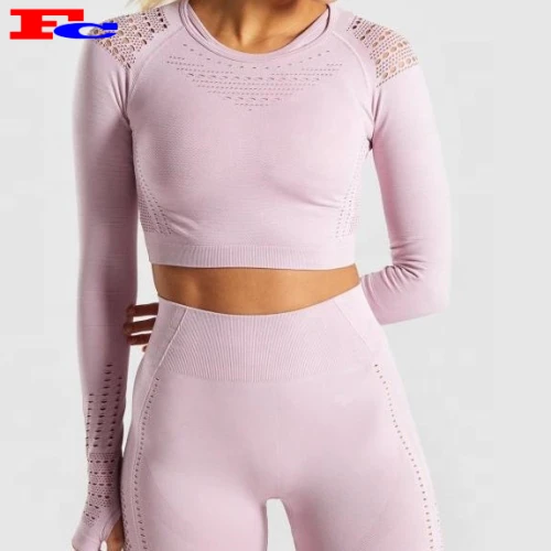 Fengcai Femmes Respirant Sans Couture Crop Tank Top Réservoirs D'entraînement En Gros