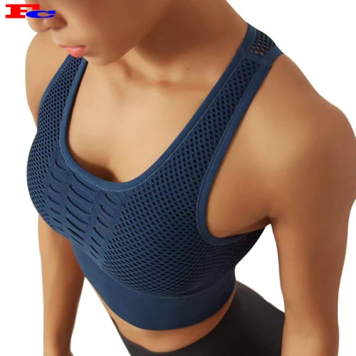 Hot Women Mesh évider Respirant Sexy Sportsbra sans couture