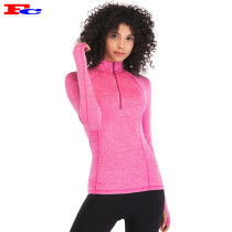 Vente en gros Dry Fit à manches longues en nylon Spandex Half Zip Vestes de piste personnalisées