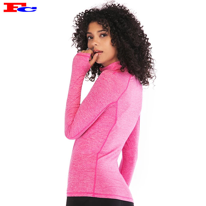 Wholesale Dry Fit Long Sleeve Nylon Spandex Half Zip Custom Track Jackets