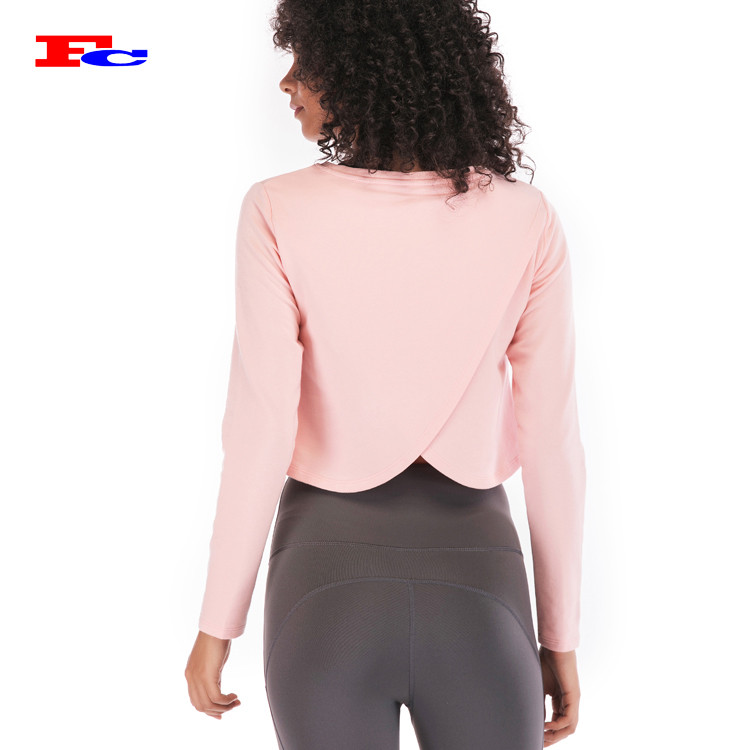 Camicie a maniche lunghe rosa da donna Commercio all'ingrosso di abbigliamento con etichetta privata
