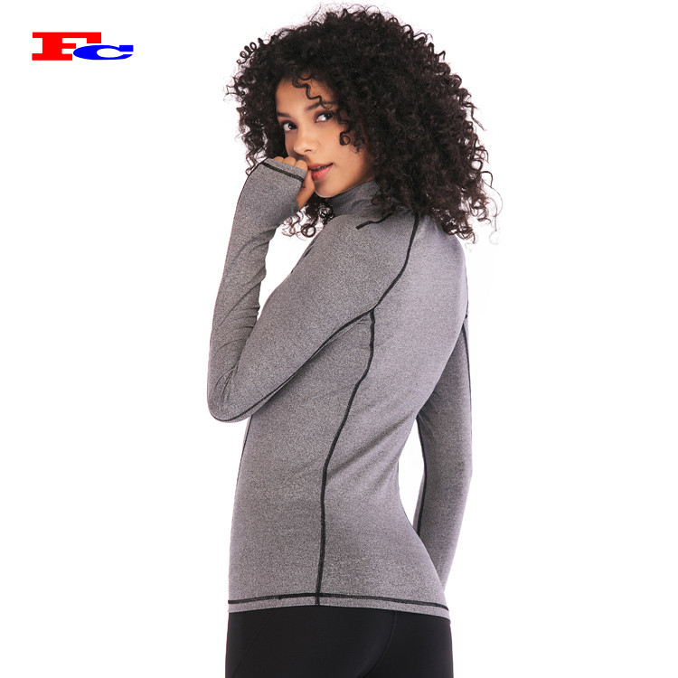 Women Half Zip Up Fitness Yoga Jacket Private Label Apparel Companies