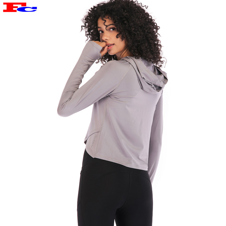 Fengcai Wholesale Sports Apparel Custom Blank Crop Top Hoodie For Women