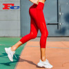 Wholesale Gym Leggings Red With Side Mesh Design