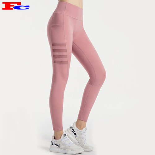 High Waisted Yoga Pants With Mesh Leggings Manufacturers