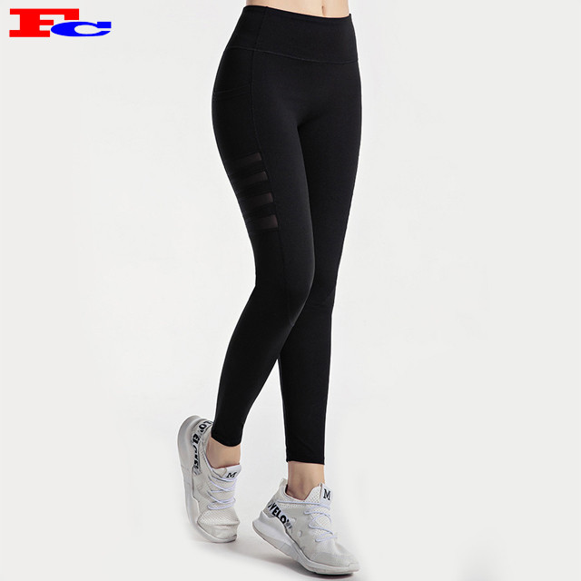 High Waisted Yoga Pants With Mesh Leggings Manufacturers