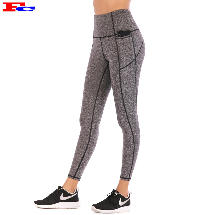 Fitness Pants Women's Tight Fitting High Waist Hip Lifting Running Plain Leggings Wholesale